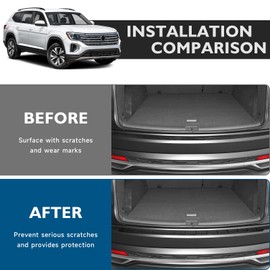 BILOPER Rear Bumper Protector for VW Atlas 2018-2024 2025,ABS Material Rear Bumper Guards for Volkswagen Atlas Accessories(not for Atlas Cross Sport Models)