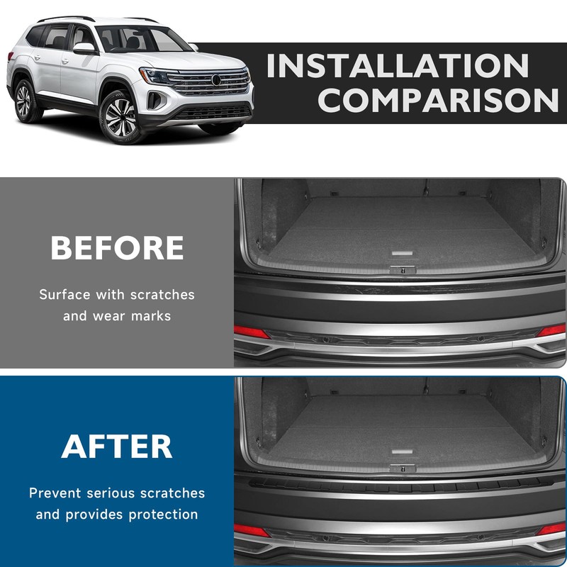BILOPER Rear Bumper Protector for VW Atlas 2018-2024 2025,ABS Material