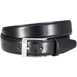 LINDENMANN Men's Suit Leather Belt 35 mm Cowhide Black, black