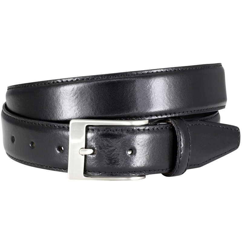 LINDENMANN Men's Suit Leather Belt 35 mm Cowhide Black, black