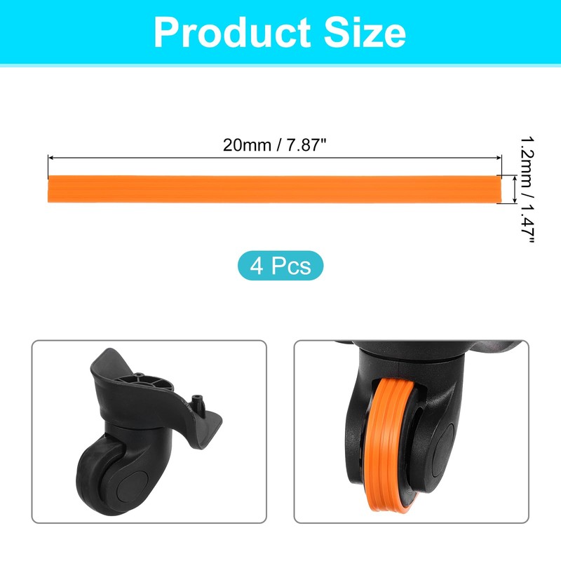 sourcing map 4Pcs Luggage Wheels Covers, Anti-Noise Luggage Wheel Silent