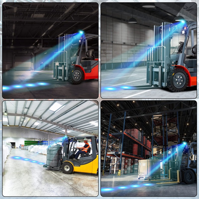 eTzone New Dynamic Forklift Lights Blue Forklift Spotlight Warehouse Pedestrian