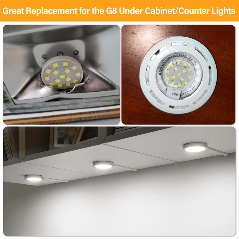 Gaormii G8 LED 3W Mini Disc Puck Light Bulbs, 120V