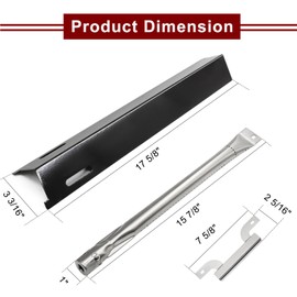 Hiorucet Grill Replacement Parts for Brinkmann 5 Burner 810-8501-S Gas Grill Models, Porcelain Steel Heat Plates, Stainless Steel Grill Burners and Crossover Tubes for Brinkmann Gas Grill Parts