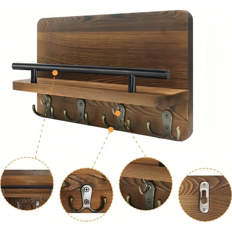 9SHOME Key Holder for Wall with 10 Key Hooks, Decorative