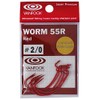 ヴァンフック(Vanfook) ワーム55 WORM-55R (オフセットフック) #2/0 レッド