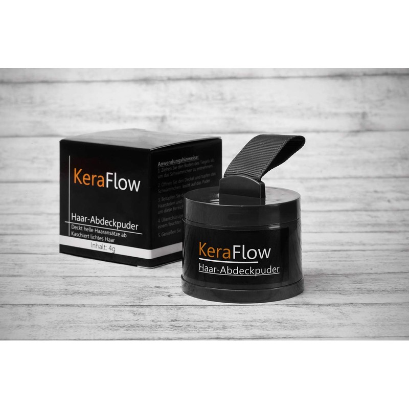 KeraFlow Ansatzpuder, Haar MakeâUp zur Haarverdichter, Haarpulver zum Kaschieren von