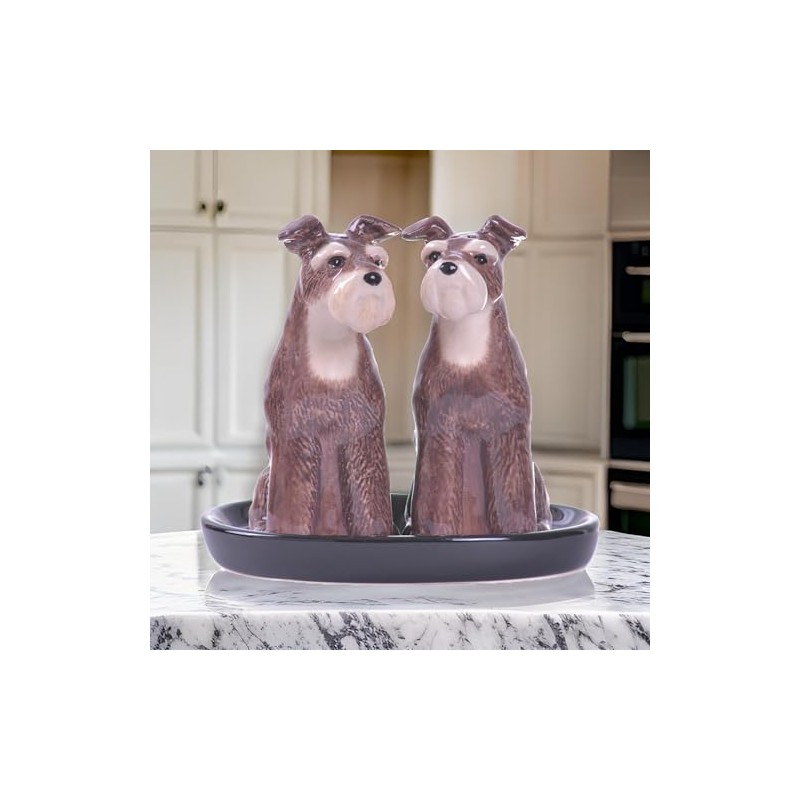 b2see Salt and Pepper Shaker Animal Schnauzer Dog Gift Set