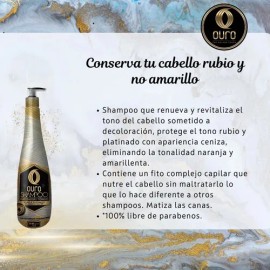 Shampoo Gris Plata Silver Matizador Cabello Pelo Ouro 900 M                                                                                           
