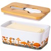 Mushroom Butter Dish with Lid,Large Butter Crock Keeper Saver,Ceramic Butter