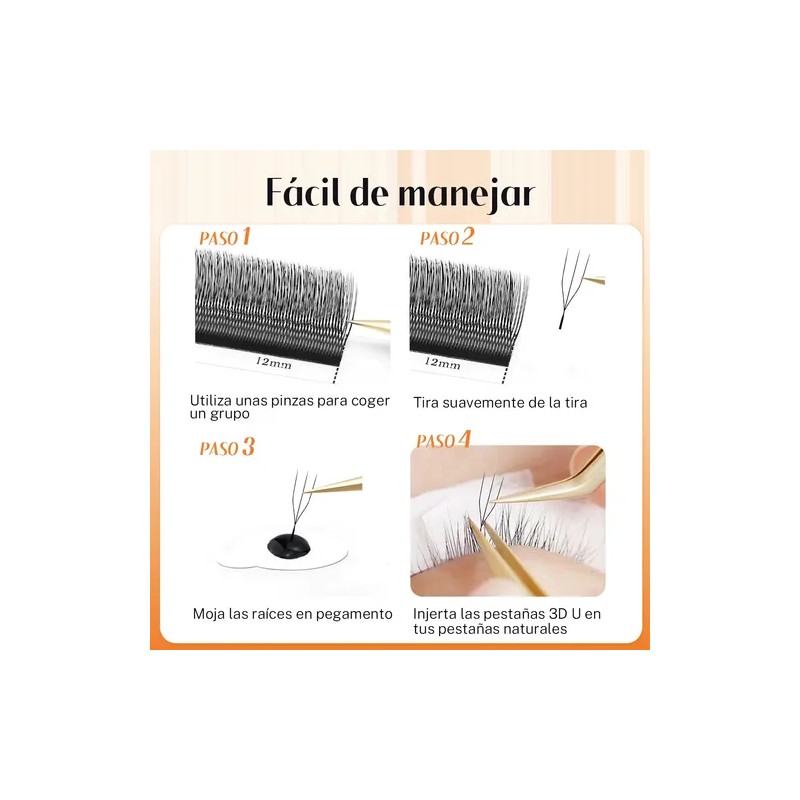 Extensiones De Pestañas Masscaku U 3d, U Shaped 3d W