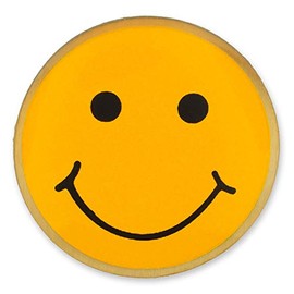 PinMart's Yellow Smiley Face Enamel Lapel Pin