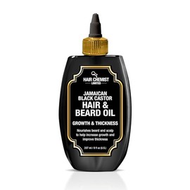 Hair Chemist Aceite para barba y cabello de ricino negro jamaicano para crecimiento y grosor, 8 onzas