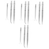 TEHAUX 4sets Non- Stainless Tweezers for Jewelry Making Lightweight Crafting