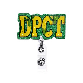 ANDGING Funny DPCT Badge Reel Holder Nurse Nursing Medical Acrylic Badge Reels Retractable for Nurses Cute Glitter Badge Clip RN CNA LPN LVN ID Card Accessories Assistant Gifts CF68PJ