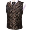 Hi-Tie Mens Double-Breasted Suit Vest Tie set Classic Waistcoat and