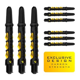 Harrows Darts 3 x Sets of Carbon ST Dart Stems - 9 Dart Shafts in Total - Available in 3 sizes - Tough Carbon Composite - Midi Yellow