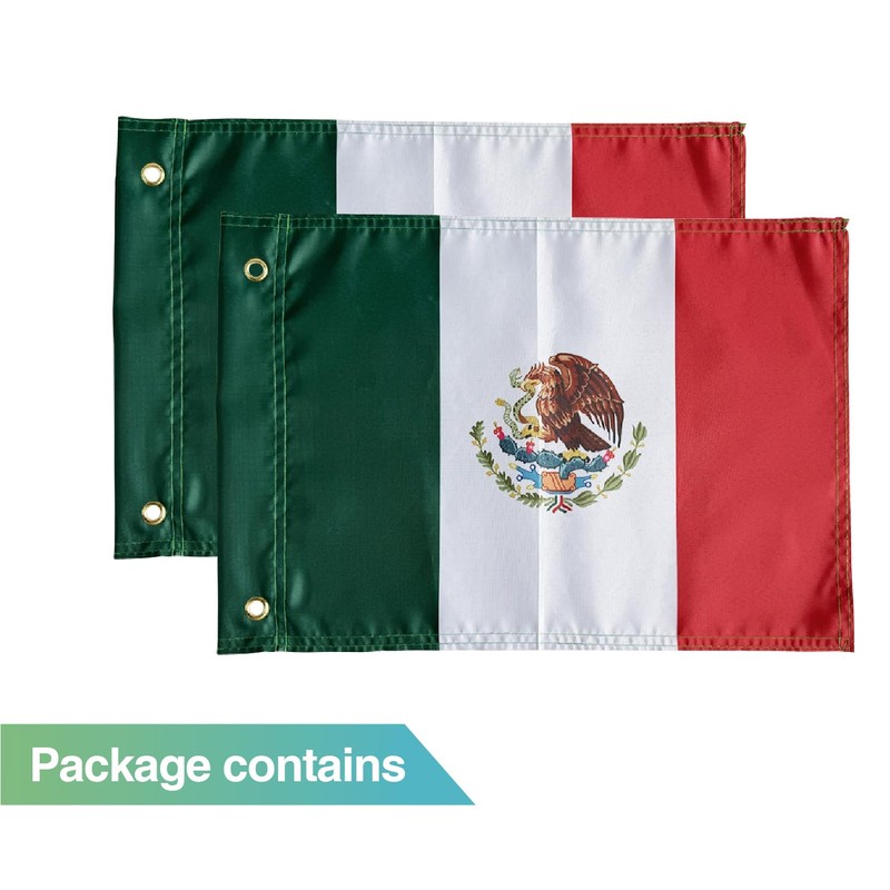 2PCS Mexico Flags for Whip Lights or Antenna Flag Poles,
