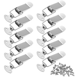 4Pcs 56mm Spring Loaded Toggle Latch, Stainless Steel Tension Clasp with 16 Screws, Duck Billed Buckles Catch Clamp Clip for Wooden Box, Case, Chest, Cabinet, Trunk