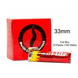 Swift Lite FULL BOX Swift Lite Large 33mm Charcoal Incense Resin 100 pc