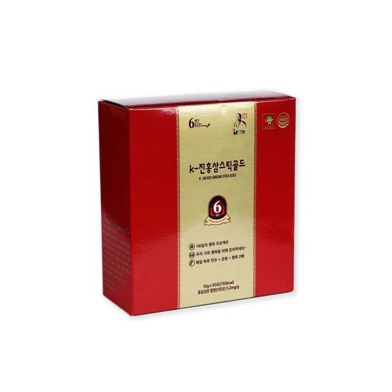 Insanzhugyeom K-진홍삼스틱골드 (10gx50포) K-Red Ginseng Stick Gold (10g x 50