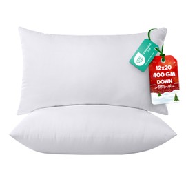 Utopia Bedding Throw Pillows (Pack of 2, White), 12 x 20 Inches Indoor Decorative Pillow Insert for Sofa, Bed and Couch