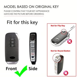 ontto TPU Car key fob cover Fit for Kia Sportage K5 DLS NIRO Sorento MQ4 EV6 GT-Line K8 V6 Ceed CD GT 2020-2023 smart Key Case Shell Holder bag keychain keyring Accessories 7 buttons Black B