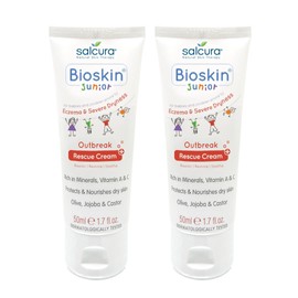 Salcura, Bioskin Junior Outbreak Rescue Cream, Packed With Natural Ingredients, Soothes Irritation, Nourish & Sooth Flakiness, Supports The Skin Back To Health, Value Bundle (2 x 50ml Pack)