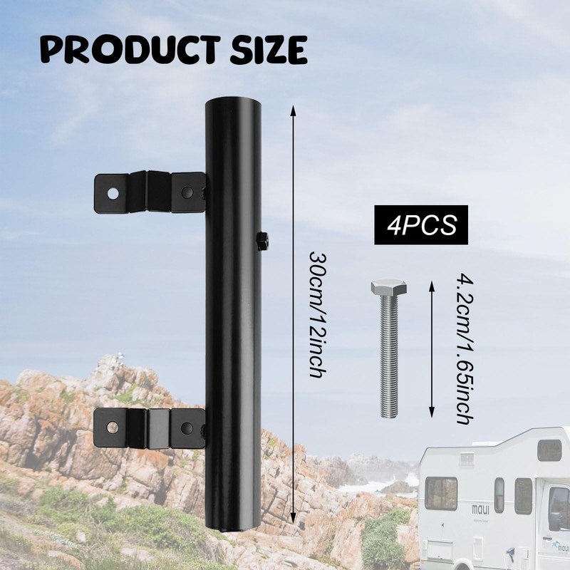 Motorhome Flag Holder, Adjustable Metal Flag for Flag Decoration, Ideal
