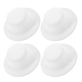 NUOBESTY Mini Felt Top Hats DIY Black Felt Top Hats Miniature Formal Hats for DIY Crafts Snowman Ornaments,4pcs(White)
