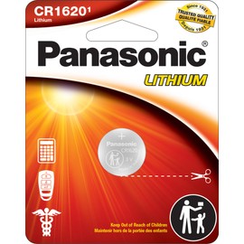 Panasonic CR1620 3.0 Volt Long Lasting Lithium Coin Cell Batteries in Child Resistant, Standards Based Packaging, 1-Battery Pack