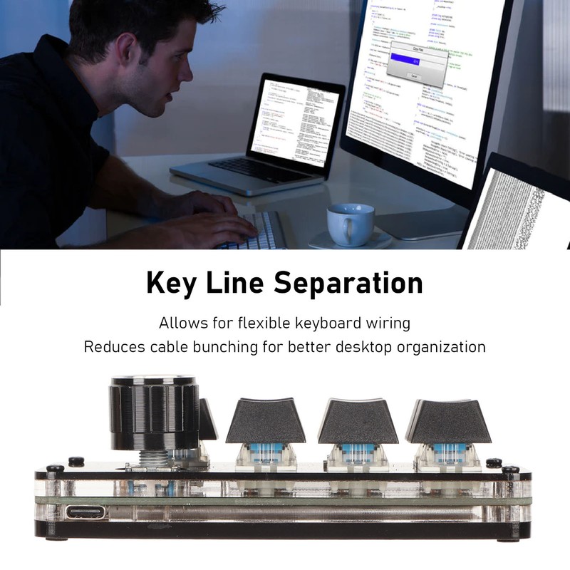 Macro Programming Keyboard Hotswap One Handed Blue Switch Mini 7
