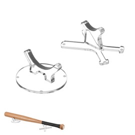 1 Set Acrylic Baseball Bat Holder Professional Baseball Stand Desktop Display Holder for Memorabilia and Collectible, 2-5/8'' Bat
