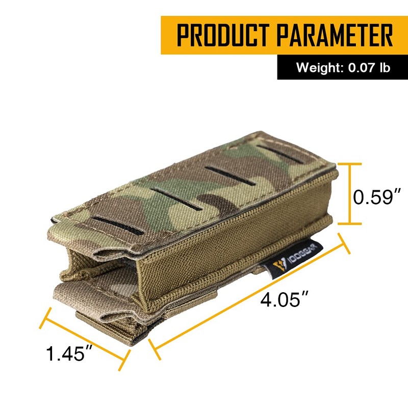 IDOGEAR Single Pistol Mag Pouch Elastic Molle Top Open Pouch