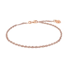Amor Anklet 925 Sterling Silver Women's Summer Jewellery 25 cm Silver Comes in Jewellery Gift Box, Sterling Silver, No Gemstone