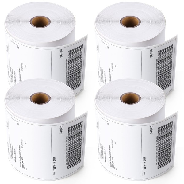 LotFancy 4x6 Thermal Labels, 1000 Shipping Labels, 4 Rolls-250 Labels per Roll, Perforated White Mailing Postage Labels for Rollo, Zebra (NOT for DYMO)