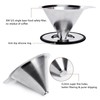 LHS Pour Over Coffee Dripper Reusable Coffee Filter Metal Cone