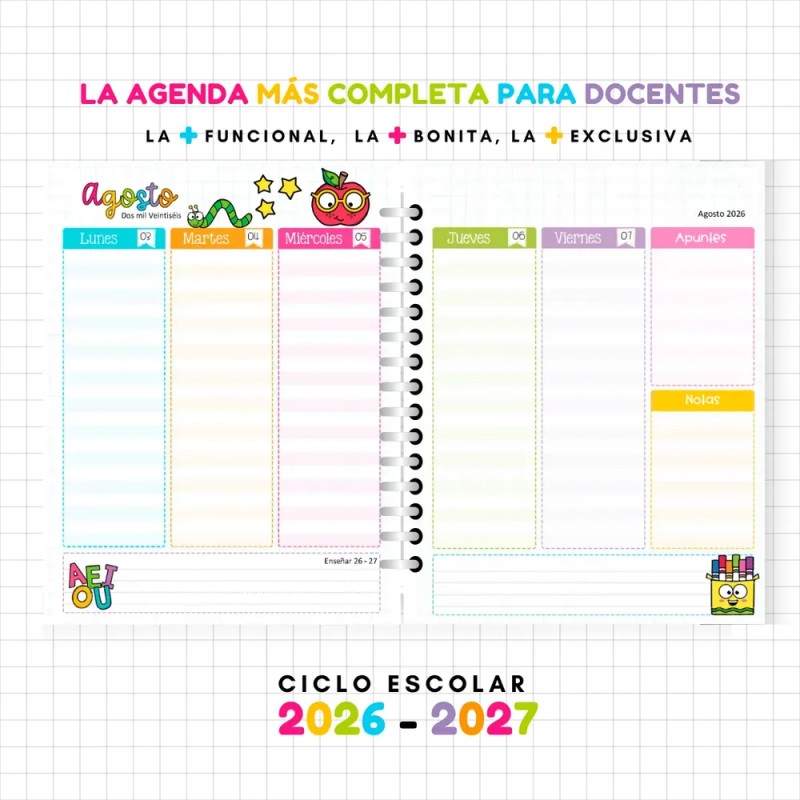 Agenda Directiva 25-26 Directora Pasta Dura Mod. Arcoiris #2