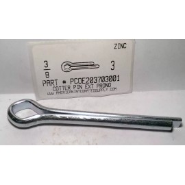 AMERICANINTEGRATEDSUPPLY.COM 3/8X3 COTTER PINS EXTENDED PRONG STEEL ZINC PLATED (5)