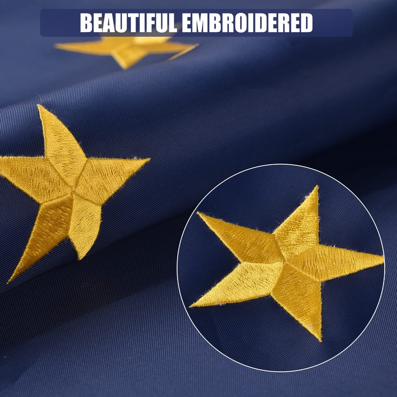 Alaska State Flag 4x6 Ft Deluxe Embroidered Heavy Duty Polyester