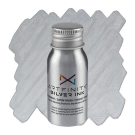 Artfinity Rich MetAllic Marker Ink - Professional MetAllic Marker Ink Bottles for Artists, Drawing, CAlligraphy, & More! - [Silver - 30mL Bottle]