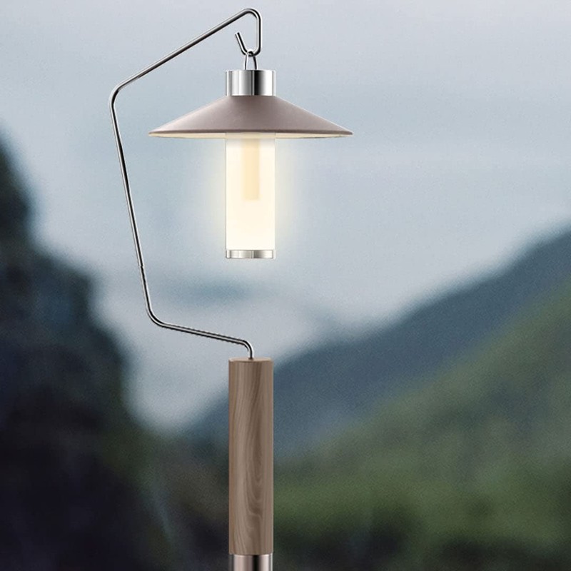 QIAOTU Tabletop Lantern Stand, Walnut, 304 Stainless Steel, Compact, Freestanding