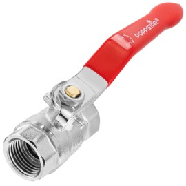 Poppstar Kugelhahn, 1/2" Innengwinde/Innengewinde (18,64mm / 18,64mm), DN15, Messing, voller Durchgang, Hebelgriff