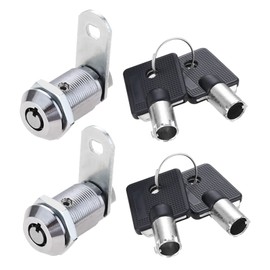 DRELD Set of 2 Tubular Cam Lock 27 mm Tubular Cam Lock Pipe Cam Lock Threaded Cam Lock with 4 Keys for Door Drawer Cupboard Mailbox (Open Each Other)