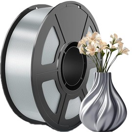 Silk PLA 3D Printer Filament 1.75mm Filajoy3D 3D Printing Filament 250g Dimensional Accuracy +/- 0.03mm for Most FDM 3D Printers Silver