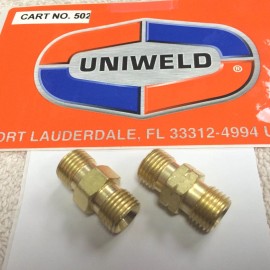 Uniweld WELDING HOSE CONNECTORS, "B TO B",  HCC78/79, "B-" 9/16", OXYGEN-ACETYLE