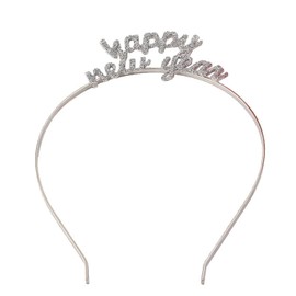 Soochat Happy New Year Headband Tiara | Rhinestone New Year Headband Hair Hoop Headdress - 2025 New Year Eve Party Hair Accessories Supplies Favors