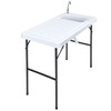 Giantex Folding Fish Cleaning Table, Camping Table with Sink and
