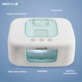 Jool Baby Products TinyBums Baby Wipe Warmer & Dispenser with LED Changing Light & On/Off Switch - Jool Baby (Aqua)