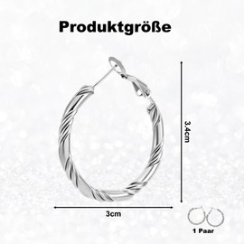 Silver Women's Earrings, Cartilage Hoop Earrings, Nose Ring, Helix Piercing, Hoop Earrings, Jewellery Set for Women and Men, Cubic Zirconia, No Gemstone